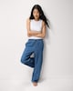 image 1 of F&F Drawstring Wide Leg Jeans in Navy