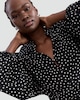 image 2 of F&F Polka Dot Tie Waist Dress in Multi Black White