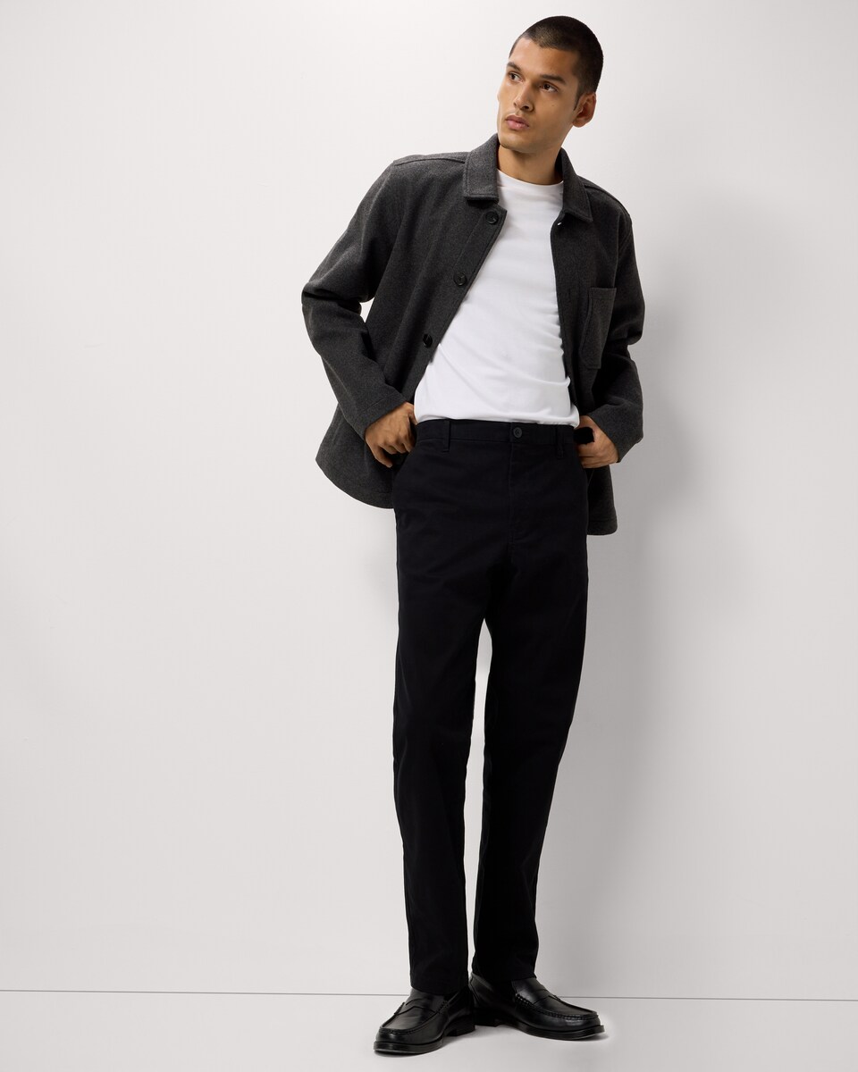 image 1 of F&F Cotton Rich Slim Leg FREEFIT® Chino Trousers in Black