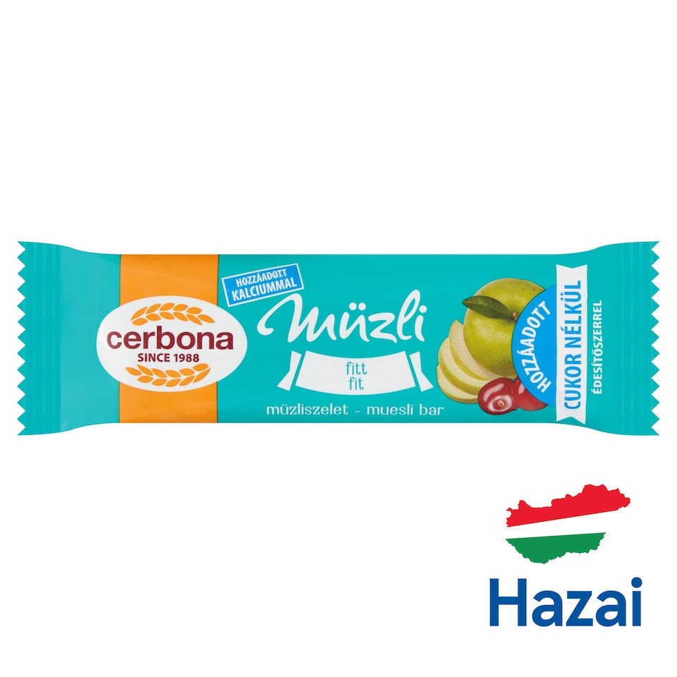 image 1 of Cerbona Fitt Muesli Bar with Calcium Without Added Sugar with Sweetener 20 g