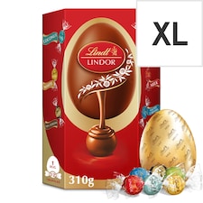 Lindt Lindor Milk Chocolate Egg with Lindor Assorted Truffles 310g