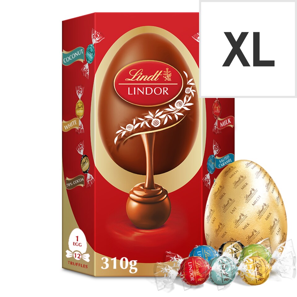Lindt Lindor Milk Chocolate Egg with Lindor Assorted Truffles 310g