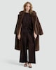 image 3 of F&F Velvet Textured Short Sleeved Co-ord Top in Brown