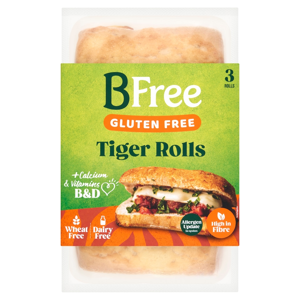 Bfree Gluten Free Tiger Rolls 3 Pack 165G