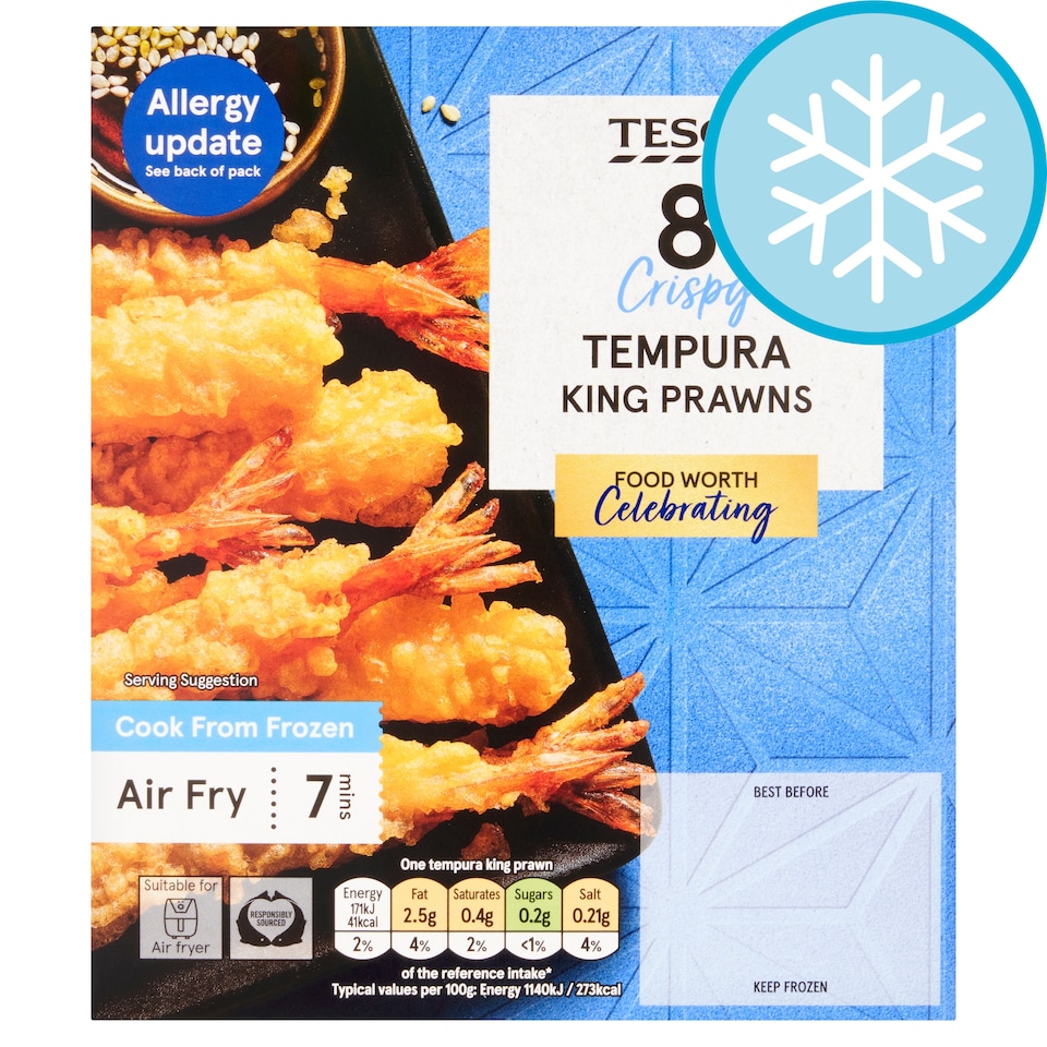 Tesco 8 Crispy Tempura King Prawns 140g