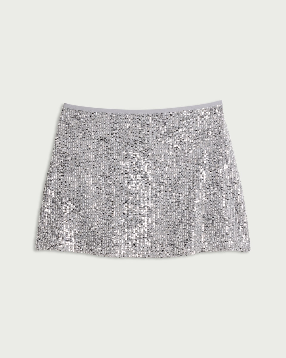 OH ME OH MY Sequin Mini Skirt in Silver