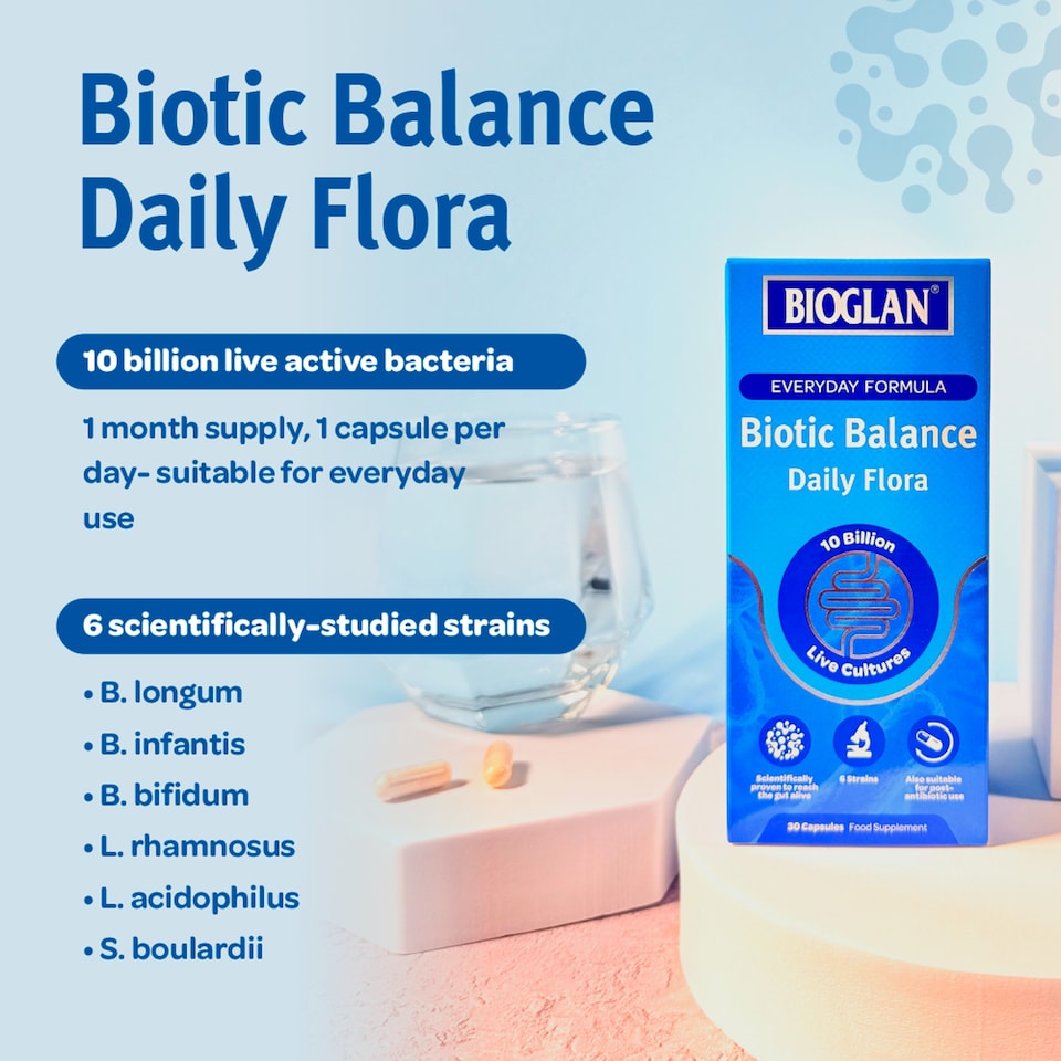 image 1 of Bioglan Biotic Balance Daily Flora Capsules Food Suppliment 30s