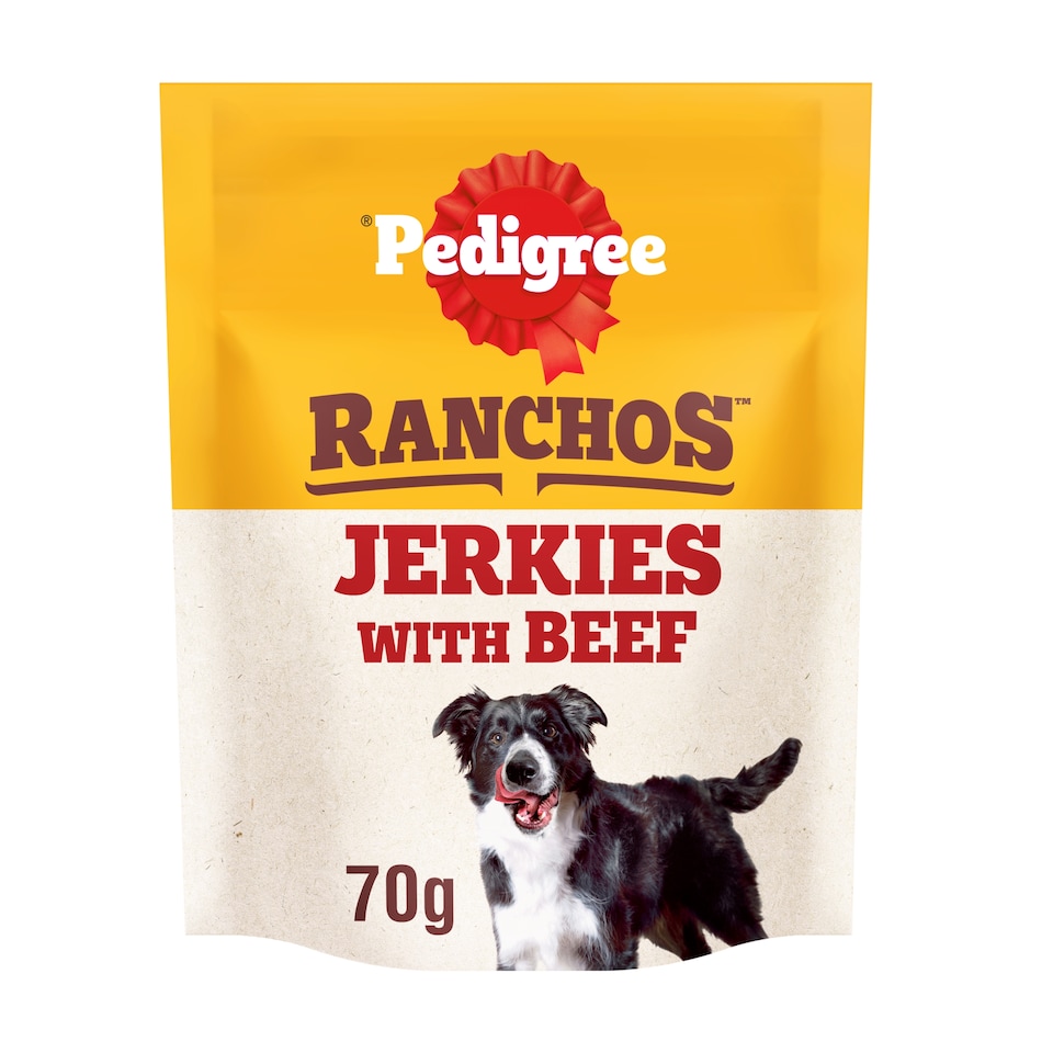 image 1 of Pedigree Ranchos Jerkies Dog Food Treat with Beef 70g