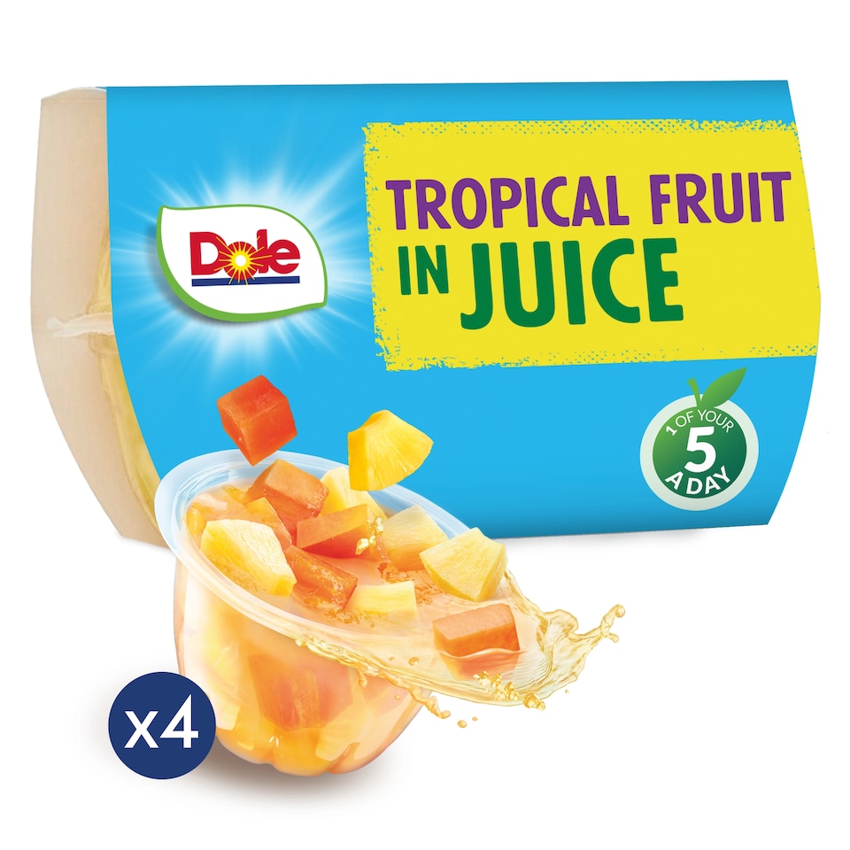 Dole Tropical Fruit in Juice 4 x 113g
