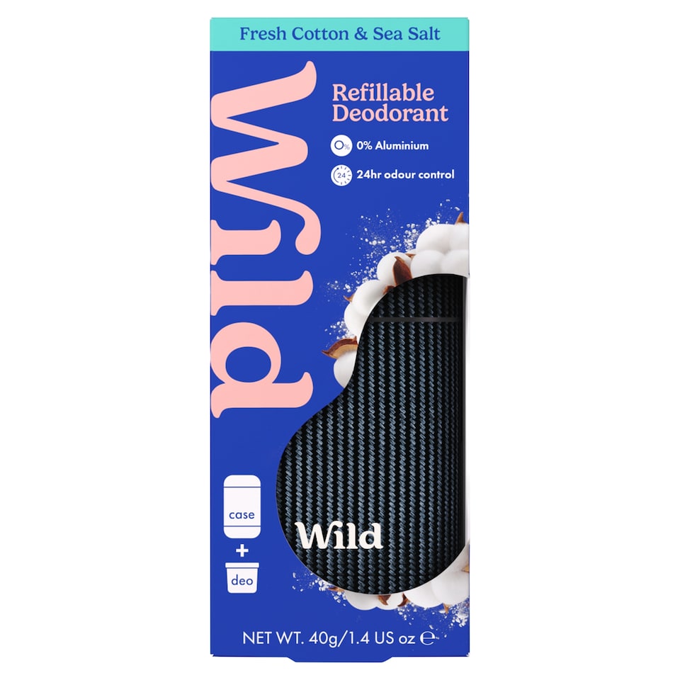Wild Fresh Cotton & Sea Salt Refillable Deodorant Carbon Case 40g