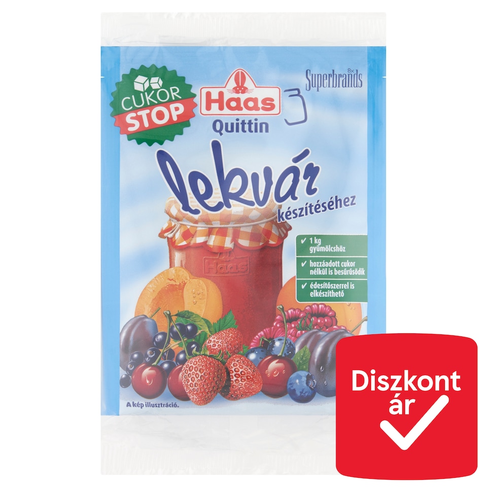 Haas Quittin Cukor Stop zselésítő befőzőszer lekvár készítéséhez 3 x 25 g