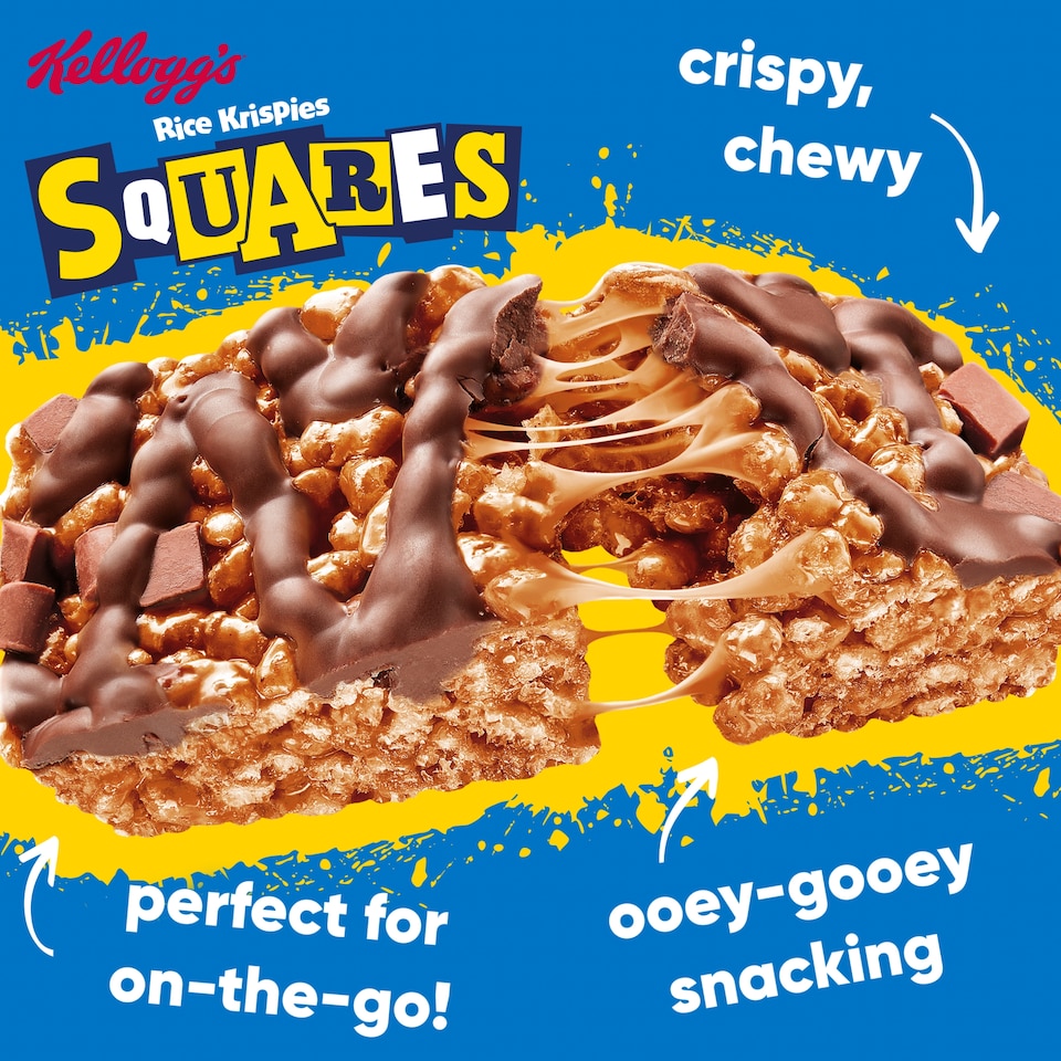 image 1 of Kellogg's Rice Krispies Squares Curious Caramel & Chocolate Bars 4x36g