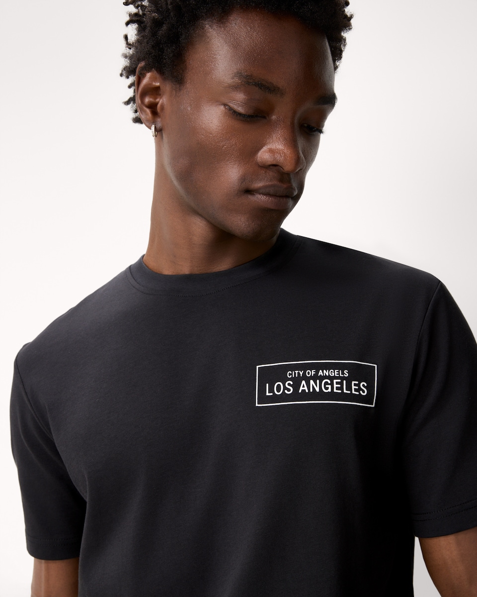 image 1 of F&F Pure Cotton LA T-Shirt in Black