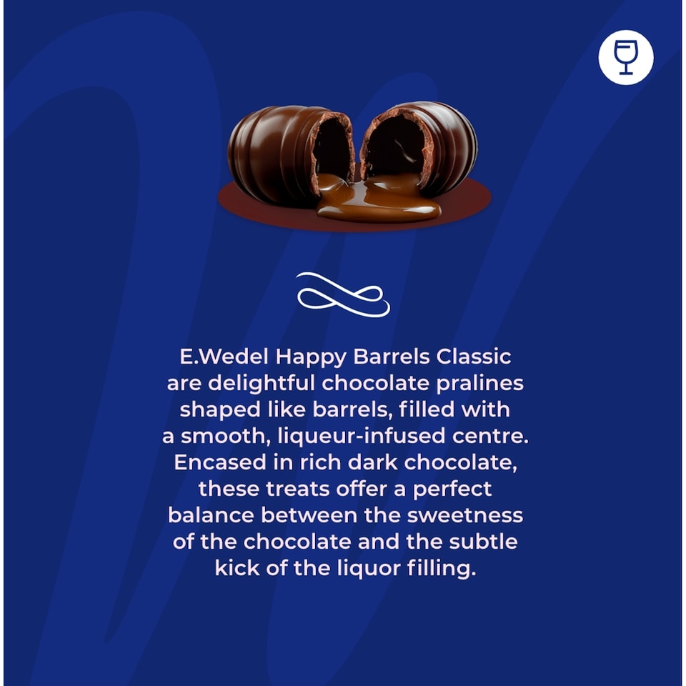image 1 of E.Wedel Dark Chocolate Barrels Plus Alcohol Filling 200G