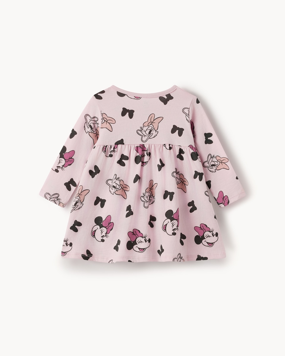 image 1 of Disney Minnie Mpuse Pure Cotton Printed Dress in Lilac