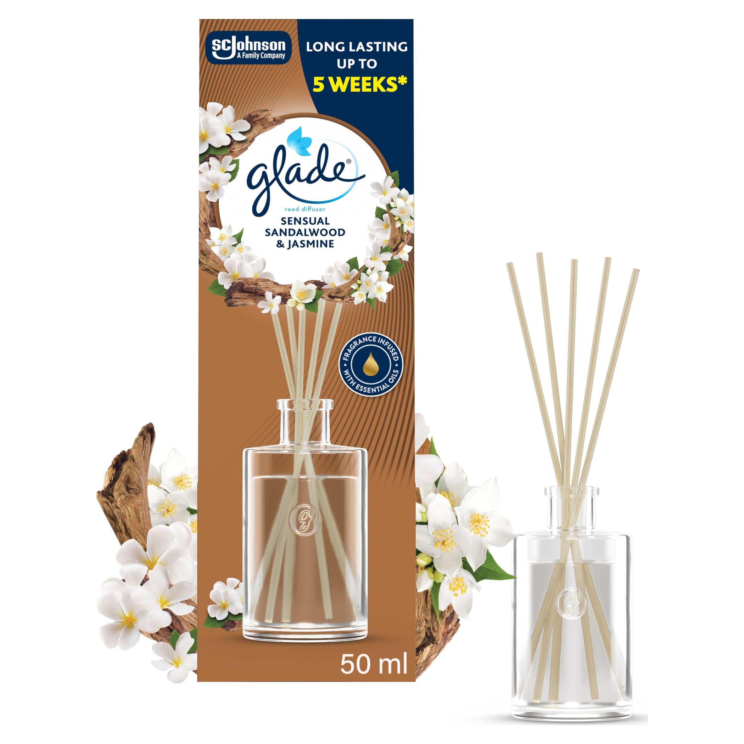 Glade Reed Diffuser Sandalwood & Jasmine 50ml