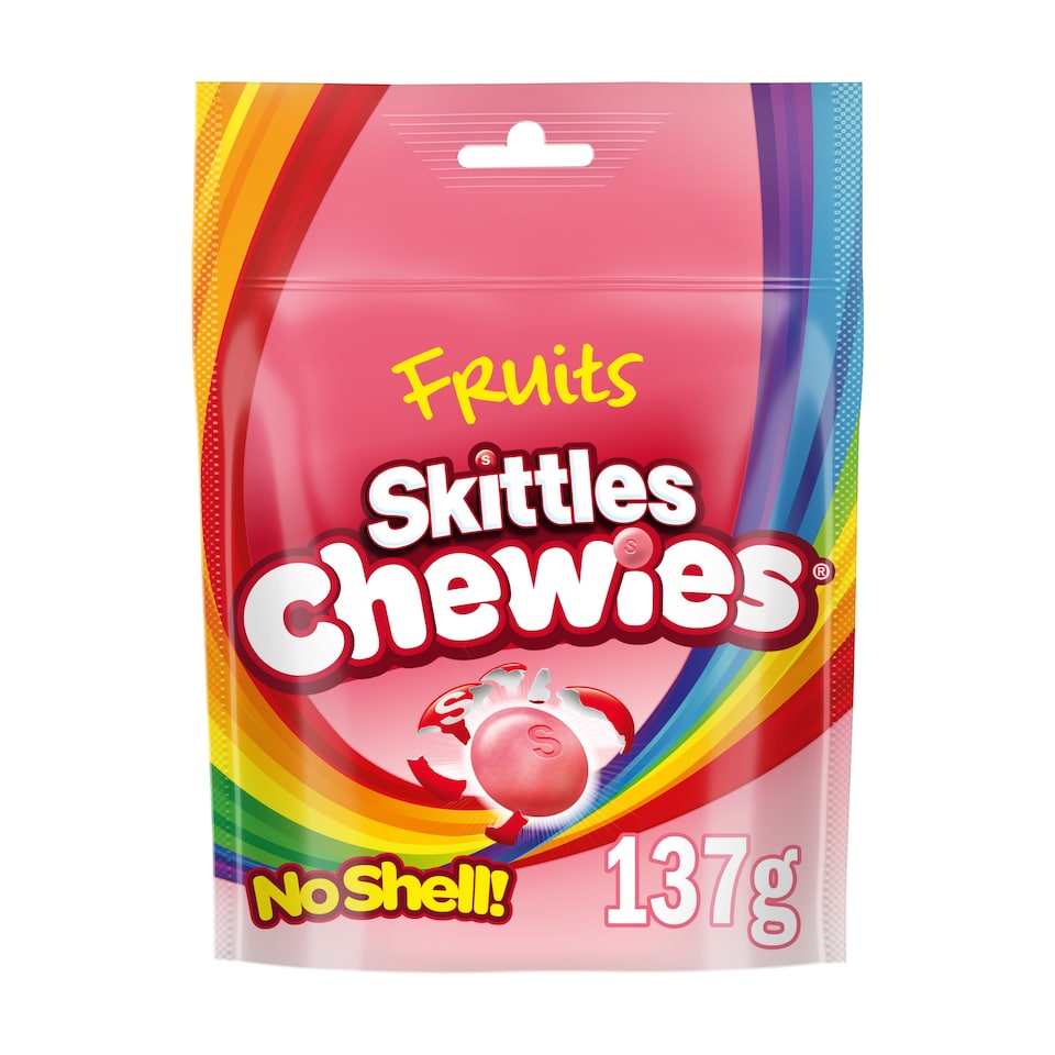 Skittles Chewies Vegan Sweets Fruit Pouch Bag 137g