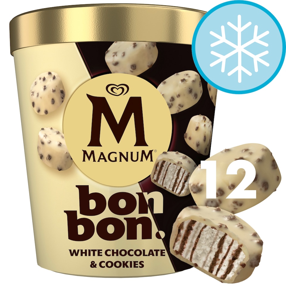 image 1 of MAGNUM BON BON WHITE CHOCOLATE & COOKIES ICE CREAM BITES X12 204ML