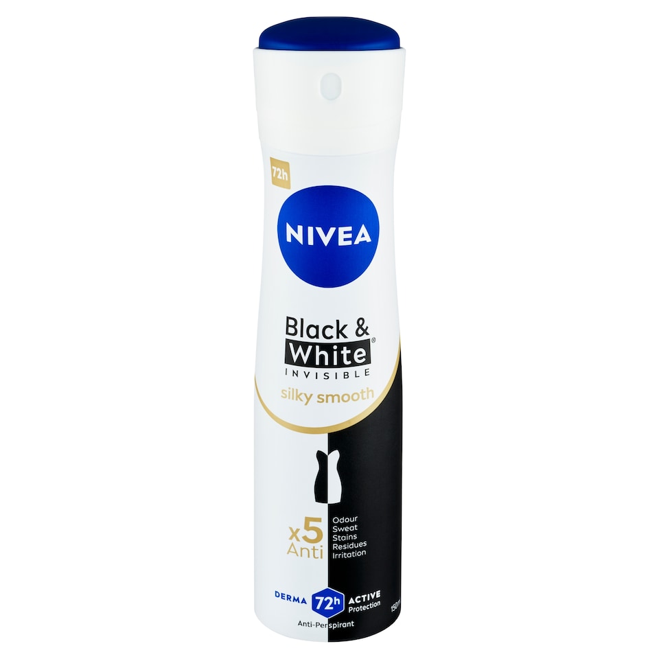Obrázek 1 pro produkt Nivea Black & White Invisible Silky Smooth Sprej antiperspirant 150ml