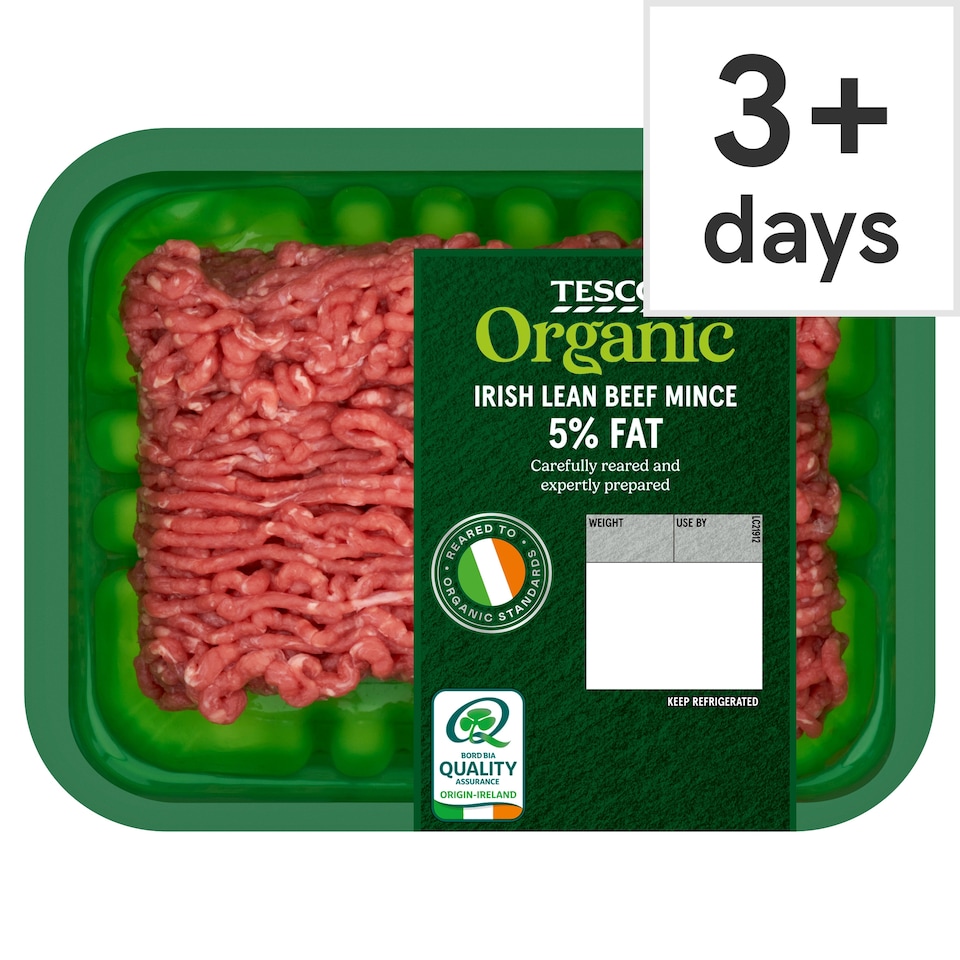 Tesco Organic 5% Fat Mince 380G