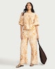 image 1 of F&F Leaf Print Wide Leg Co-ord Trousers in Multi Orange