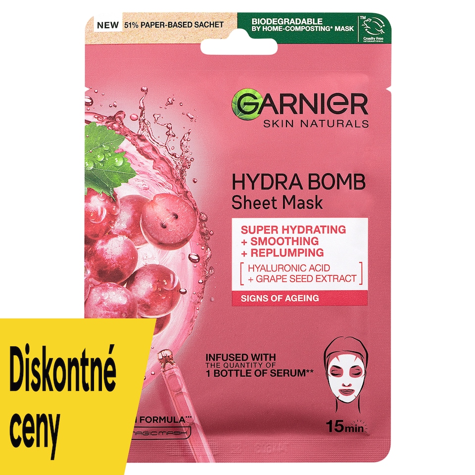 Garnier Skin Naturals hydratačná a vypĺňajúca pleťová maska 28 g