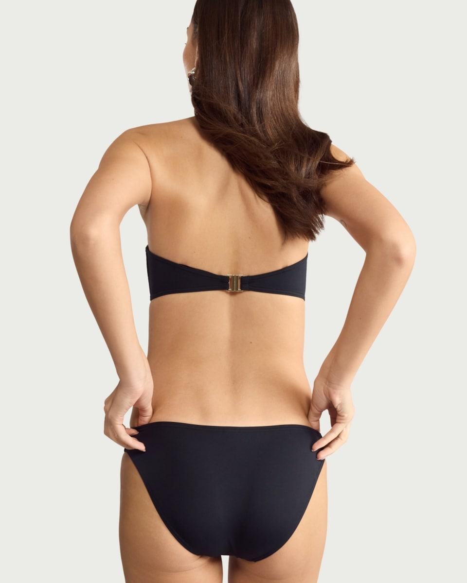 image 1 of F&F Embellished Bandeau Bikini Top in Black
