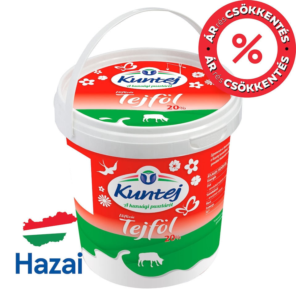 Kuntej élőflórás tejföl 20% 800 g