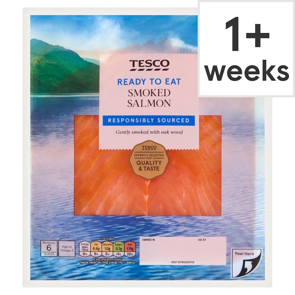 Tesco Ready To Eat Smoked Salmon Slices 180g