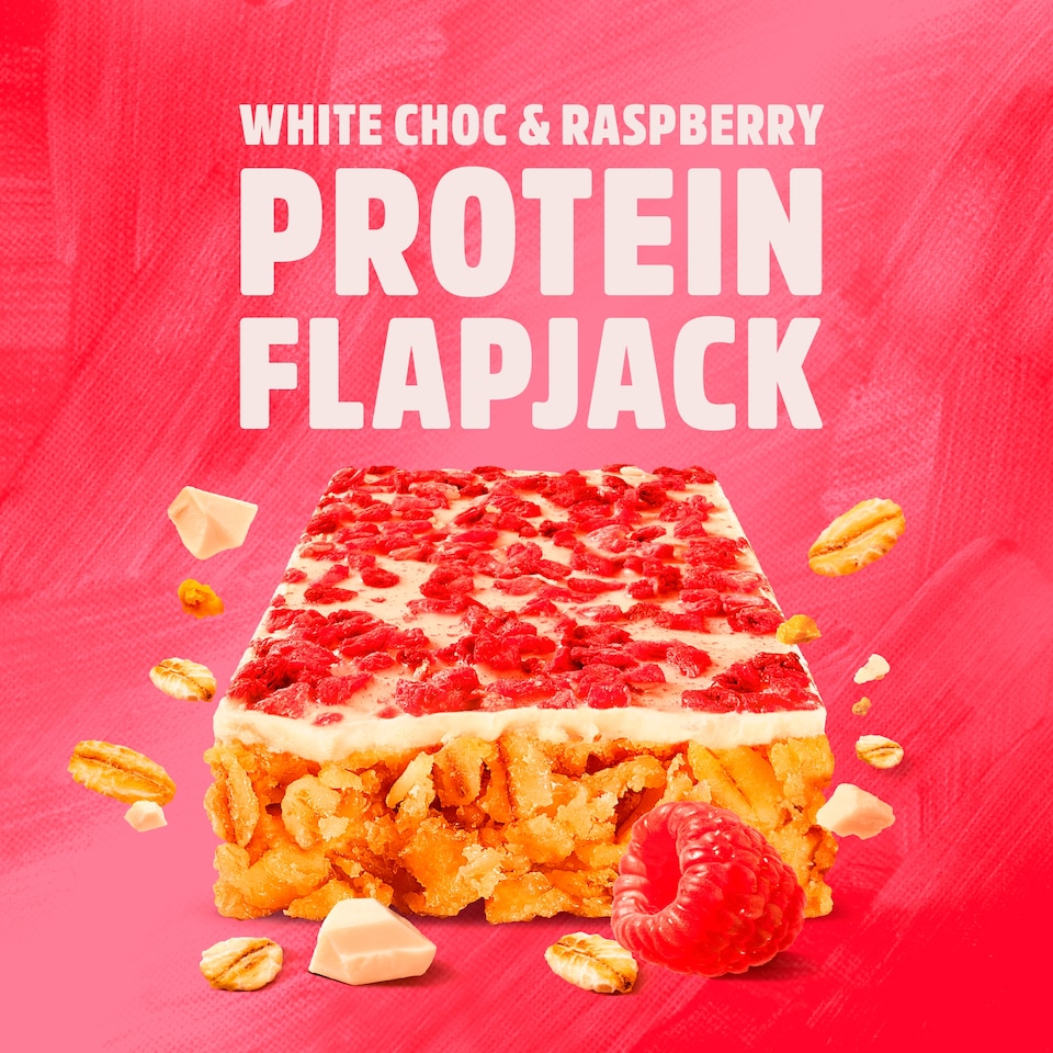 image 1 of TREK White Choc & Raspberry Protein Flapjacks 3x50g