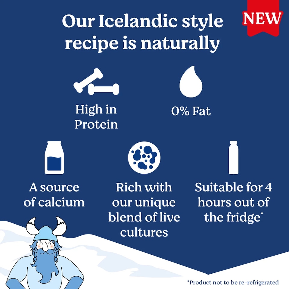 image 1 of Danone Skyr 0% Fat High Protein Strawberry Yoghurt Drink 270g