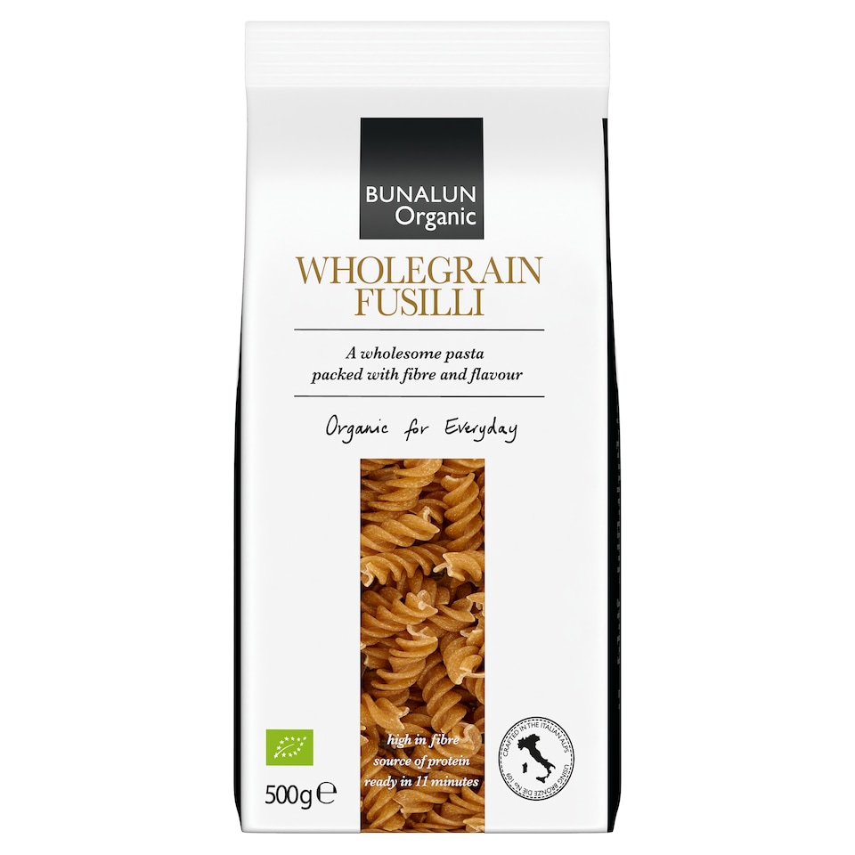 Bunalun Organic Wholegrain Fusilli 500G