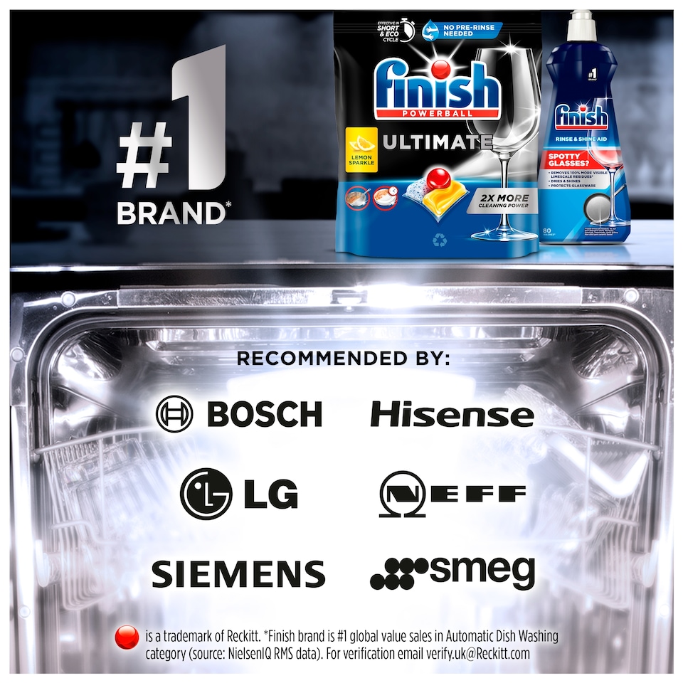 image 1 of Finish Ultimate All In One 21 Dishwasher Tablets Lemon 270.9g