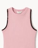 image 5 of F&F Girls Cotton Rich Ribbed Contrast Vest in Pink