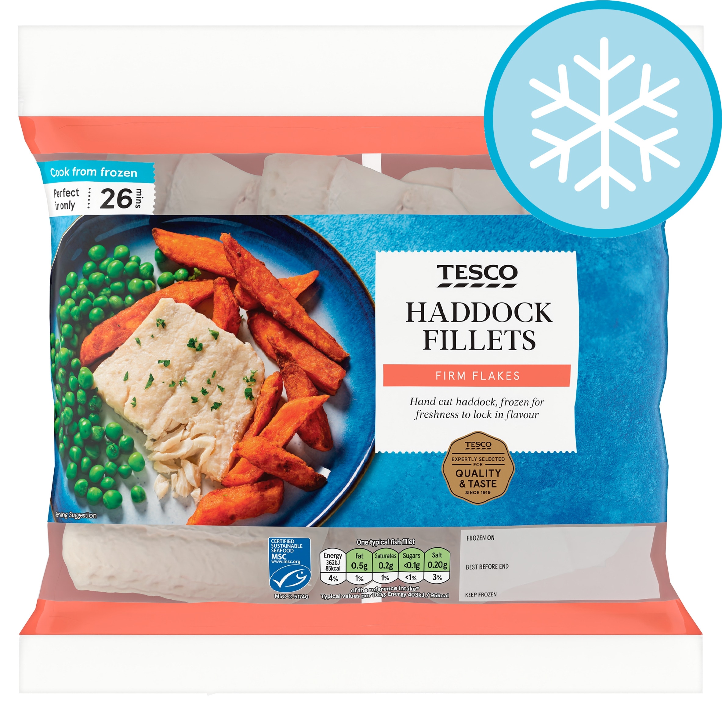 Tesco Haddock Fillets 360G