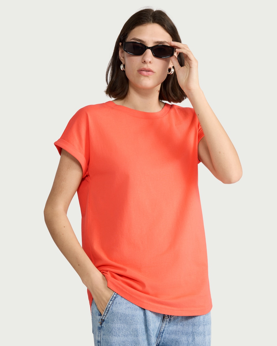 image 1 of F&F Pure Cotton Short Sleeved T-Shirt in Orange