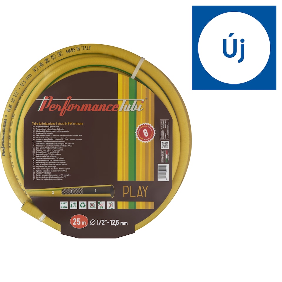 Performance Tubi 3 rétegű fonott PVC locsolótömlő 25 m