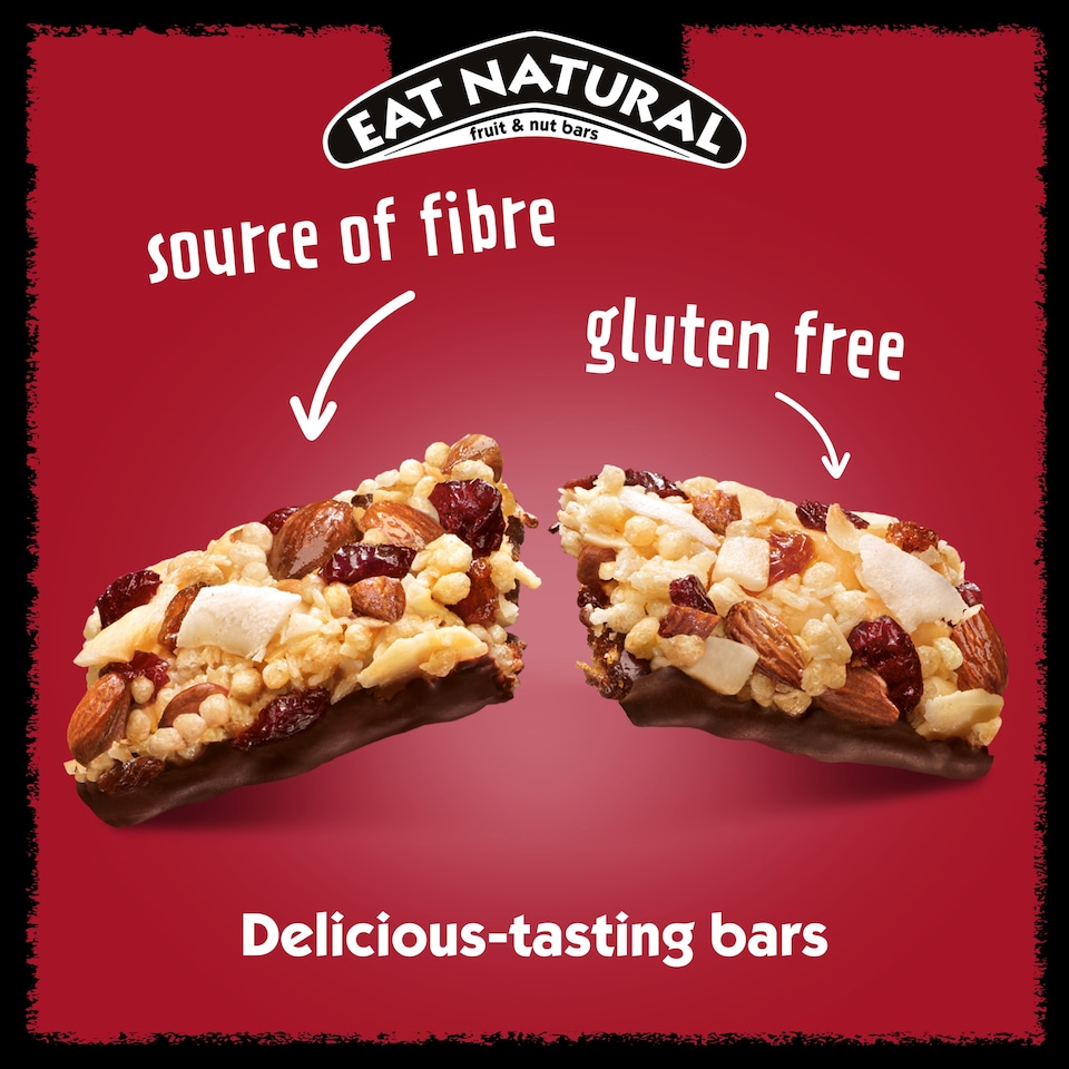 image 1 of Eat Natural Fruit & Nut Bar with Cranberries, Almonds & Dark Chocolate 3 x 40g