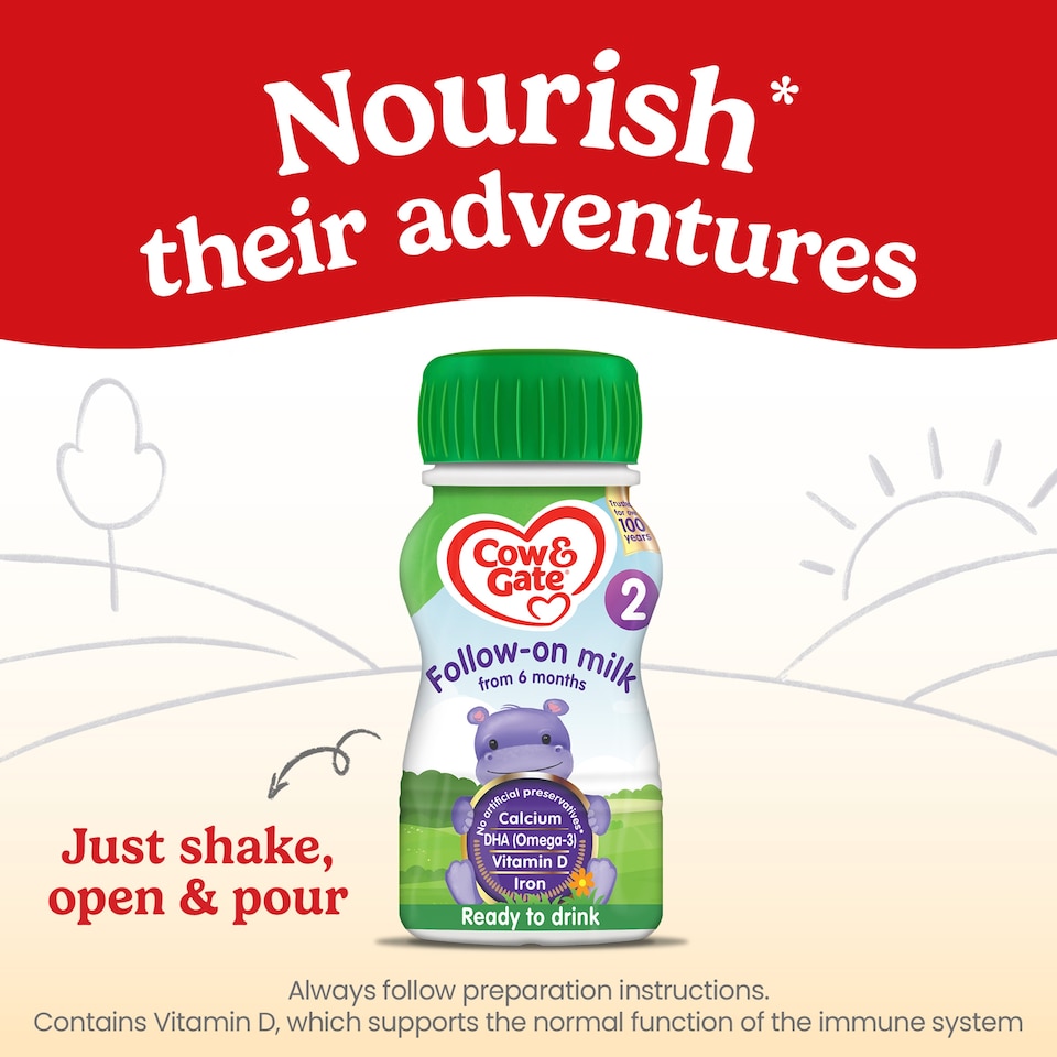 image 1 of Cow & Gate 2 Follow On Baby Milk Formula Liquid 6-12 Months 200ml