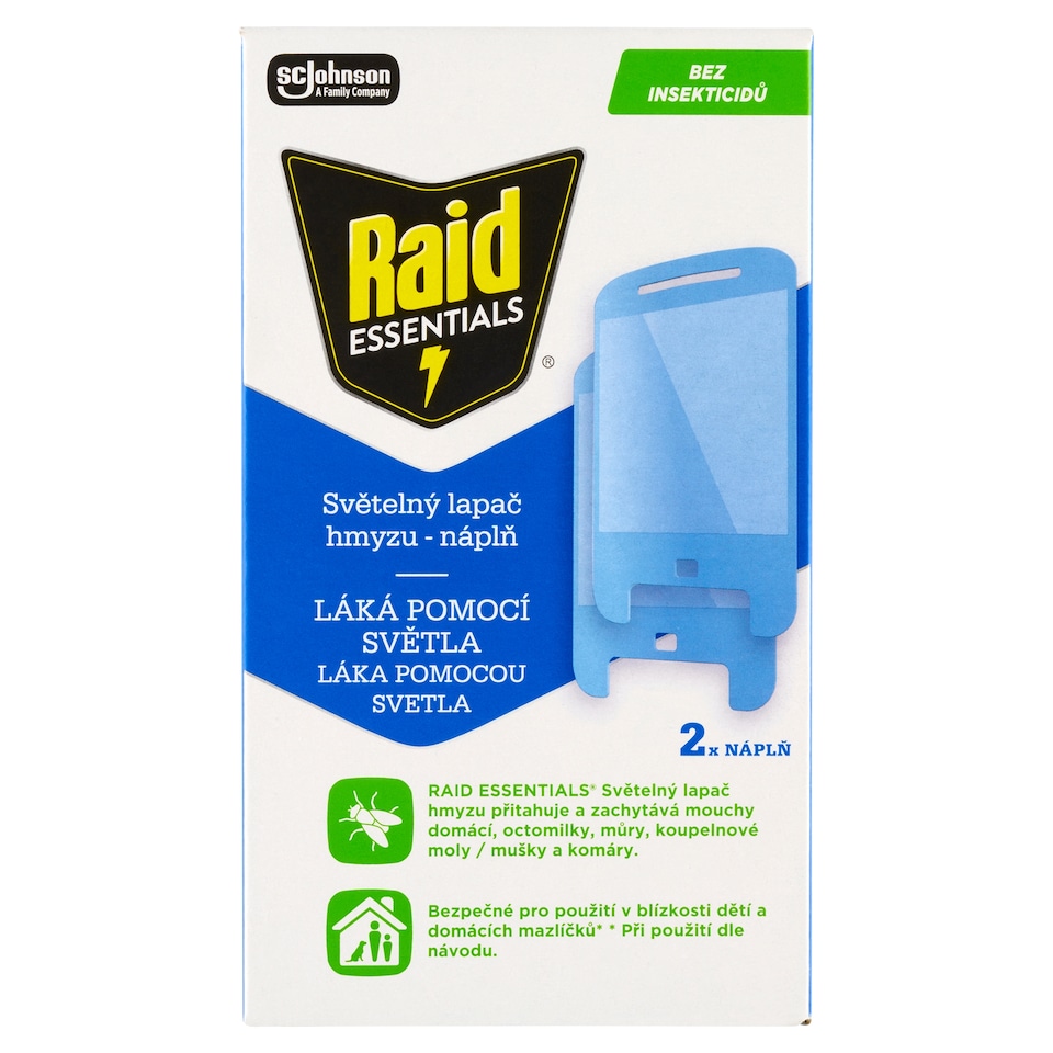 obrázok 1 z Raid Essentials svetelný lapač hmyzu - náplň 2 ks