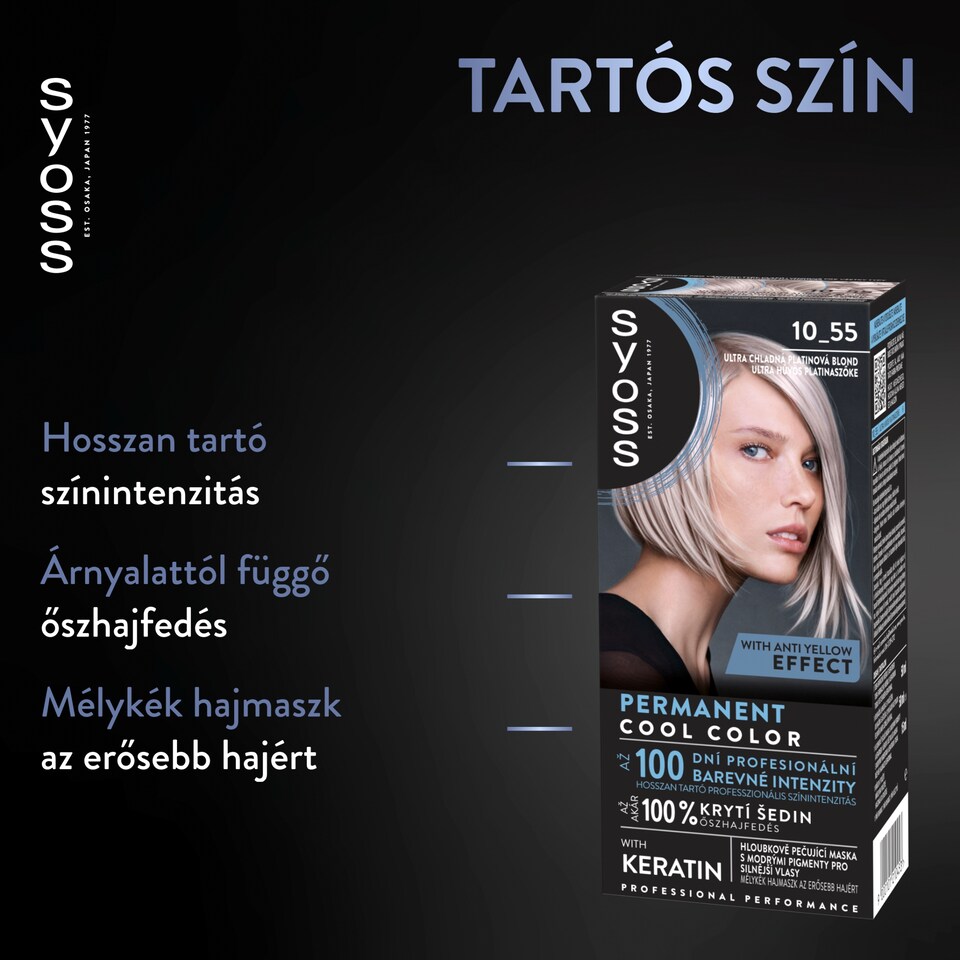 image 1 of Syoss Permanent Cool Color 10-55 Ultra Platinum Blond Permanent Hair Dye