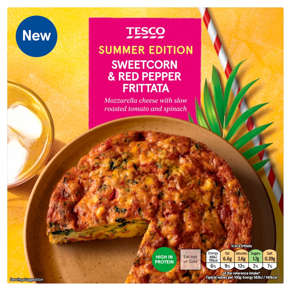 Tesco Sweetcorn, Spinach & Red Pepper Frittata 340g
