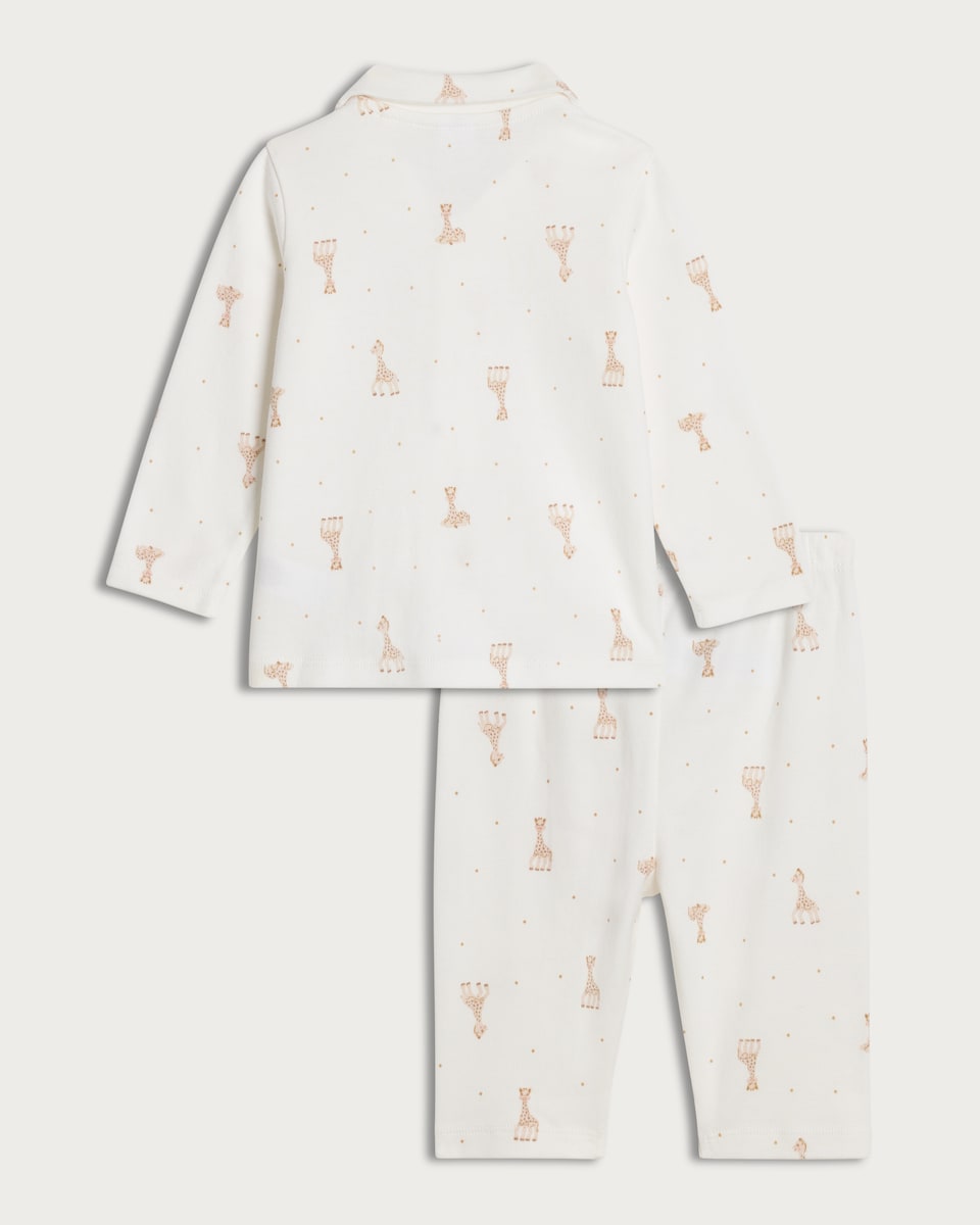 image 1 of Sophie La Girafe Printed Pyjama Set in Multi White