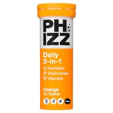 Phizz Daily 3-in-1 Hydration, Electrolytes & Vitamins Effervescent Tablets Orange x10 43g