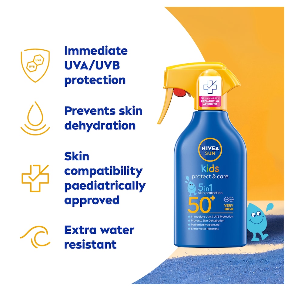 image 1 of NIVEA SUN Kids Protect & Care Sun Cream Trigger Spray SPF50 270ml
