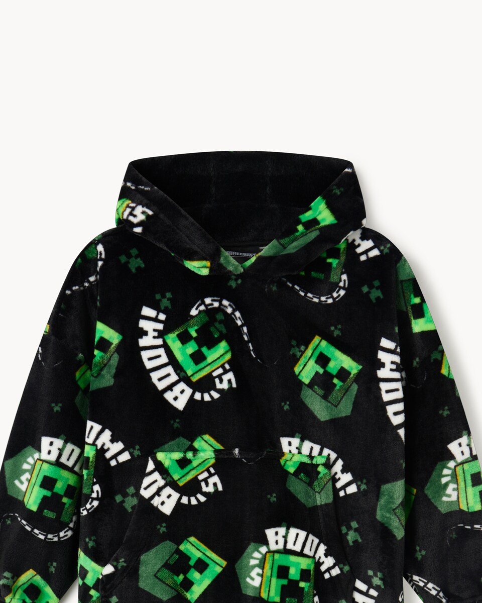 image 1 of Minecraft Fleece Hoodie in Black
