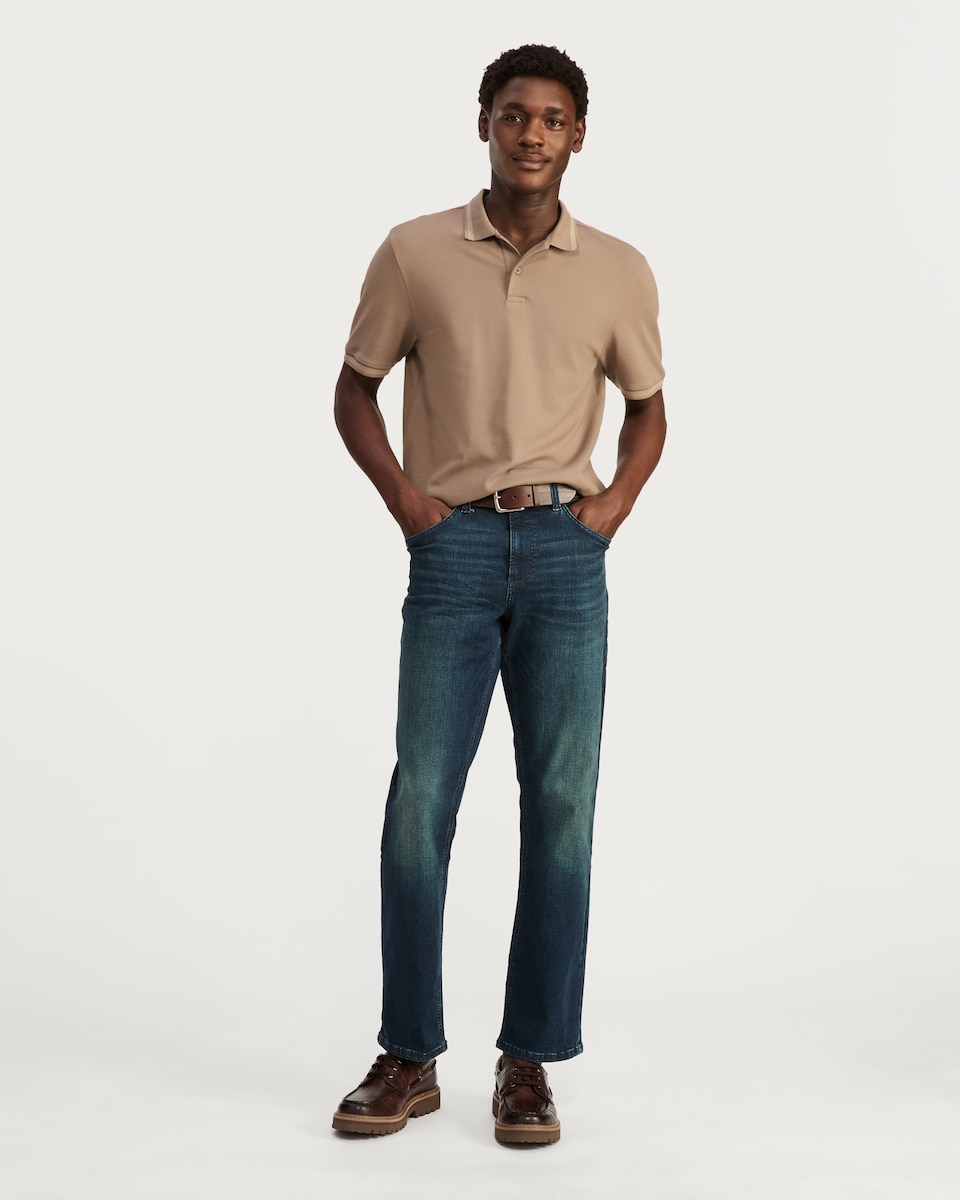 image 1 of F&F Cotton Rich Regular Fit Short Sleeved Polo Shirt in Brown