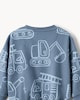 image 4 of F&F Boys Cotton Rich Vehicle Print Sweatshirt in Blue