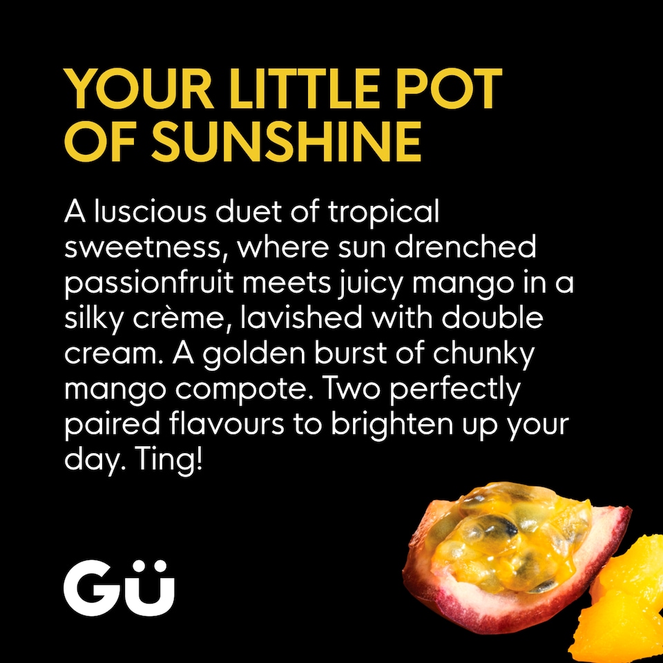 image 1 of Gu Mango & Passionfruit Fruit Crème Dessert (2x85g)