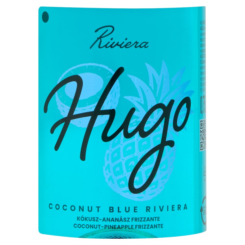 Hugo Frizzante Coconut Blue Riviera kókusz-ananász ízű szénsavas boralapú koktél 7% 0,75 l  1. kép